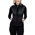 thumbnail image 2 of Kastel Denmark Women's Lightweight Sleeveless Quilted Puffer Vest | Full Zip Solid Color with Zipper Pockets and Stand Collar (Black, Large), 2 of 3