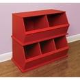 thumbnail image 6 of Badger Basket Children's 2-Bin Stackable Wooden Storage Cubby 5.3 Cu ft. – Red, 6 of 8