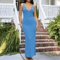 thumbnail image 4 of HBGVBA Women's Casual Maxi Dress,Cami Sleeveless Dresses,Deep V-Neck Fashion Fitted Soft Breathable Evening Party Prom Long Formal Dress, 4 of 5