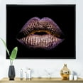 thumbnail image 2 of Sexy Golden Metallized Woman Lips V 20 in x 12 in Framed Painting Canvas Art Print, by Designart, 2 of 5