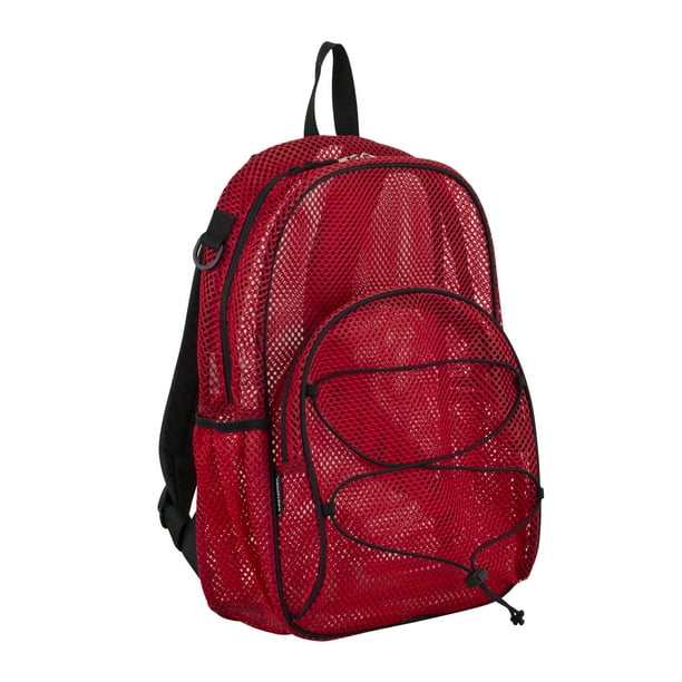 Eastsport Unisex Mesh Bungee Backpack with Padded Shoulder Straps, Red