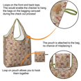 thumbnail image 4 of 5 Pack Foldable Shopping Bag,Brown Christmas Gingerbread and Drink Pattern Reusable Grocery Bags with Pockets,Large Reusable Tote Bags with Handles Waterproof & Lightweight, 4 of 6