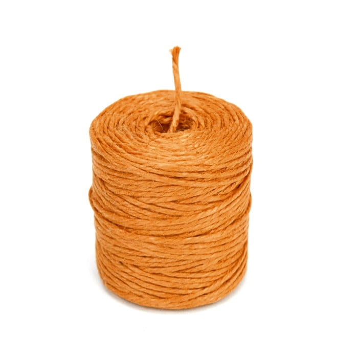 Burlap Jute Twine Rope, 3Ply, 3mm, 75 Yards, Orange
