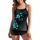 thumbnail image 4 of Trajes de baño Amzcrzy Tankini para mujer, trajes de baño, traje de baño de bikini con control de abdomen para mujer, traje de baño estampado de tres piezas dividido multicolor, XL, 4 of 7