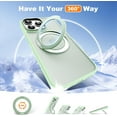 thumbnail image 2 of Designed for iPhone 15 Pro Max Case with 360° Rotatable & Magnetic Ring Stand [Compatible with Magsafe] Translucent Phone Case, Green, 2 of 7