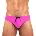 thumbnail image 1 of PEASKJP Mens Swimming Trunks Briefs Low Rise Swim Briefs Bikini Swimsuits Striped Trunks Swimwear,Hot Pink M, 1 of 3