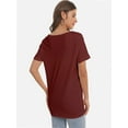 thumbnail image 6 of Women's V-Neck T-Shirt - Casual Short Sleeve Loose Fit Tee - Soft Comfortable Basic Top, 6 of 6