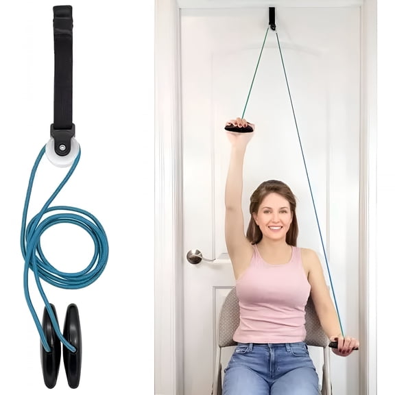XIRQI Shoulder Pulley Over The Door Physical Therapy System,Exercise Pulley for Physical Therapy-Blue