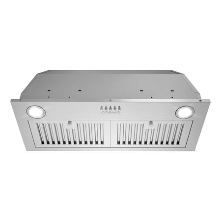 Cosmo COS-30IRHP 30 in. Insert Range Hood with Push Button Controls  3-Speed Fan  LED Lights and Permanent Filters in Stainless Steel