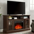 thumbnail image 2 of UHOMEPRO Classic TV Stand with 23" Fireplace Insert and Remote, Entertainment Center with Open and Closed Storage Space, Classic TV Cabinet for TVs Up to 65", Espresso, 2 of 9