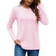 thumbnail image 1 of Camisa YUCOLEN para mujer, algodón, manga larga, cuello redondo, rosa claro, 1 of 8