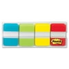 "Post-it 1"" Solid Color Self-stick Tabs - Write-on - 88 / Pack - Aqua, Yellow, Lime, Red Tab (686ALYR1IN)"