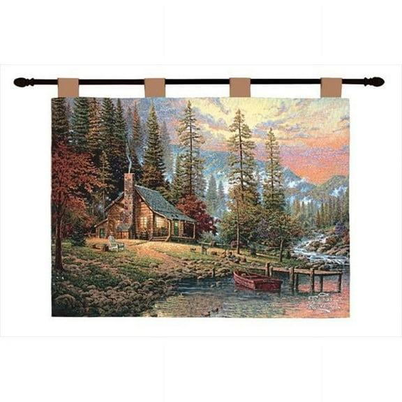 Manual Woodworkers and Weavers HWTPR A Peaceful Retreat Tapestry Wall Hanging Horizontal 36 X 26 in.