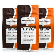 3 pack Fresh Roasted Coffee, Medium Roast Kenya AA Coffee, Whole Bean, 12 oz