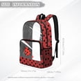 thumbnail image 7 of ZIATUBLES Heavy Duty Clear Backpack 17 Inch, Ladybug Hearts Polka Dot Print Fabric & PVC Transparent Bag, One Pocket See Through Bookbag for School College Security, 7 of 7