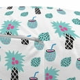 thumbnail image 2 of Exotic Pouf Cover with Zipper, Summer Cocktails of Lemons and Pineapples Hipster Fruits Illustration, Soft Decorative Fabric Unstuffed Case, 30" W X 17.3" L, Aqua Magenta and Black, by Ambesonne, 2 of 3