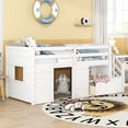 thumbnail image 5 of [Luckynote] Solid Wood Twin Loft Bed, White, Built-in Stairs, Storage Drawer and Shelf, Low Profile Design, 5 of 10