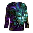 thumbnail image 5 of Jinhomg Mardi Gras Tee Shirts for Men Novelty Funny Carnival Themed Mask Print Tops Lightweight Comfy Short Sleeve Crew Neck Holiday Party T-Shirts Lightening Deals Dark Blue M, 5 of 6