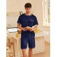 thumbnail image 4 of EKOUAER Men's Pajamas Set Soft Sleepwear lightweight 2 Piece Shorts Set Casual Loungewear, 4 of 6