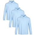 thumbnail image 1 of Beverly Hills Polo Club Boys' School Uniform Shirt - Pique Long Sleeve Polo T-Shirt (3 Pack), 1 of 5