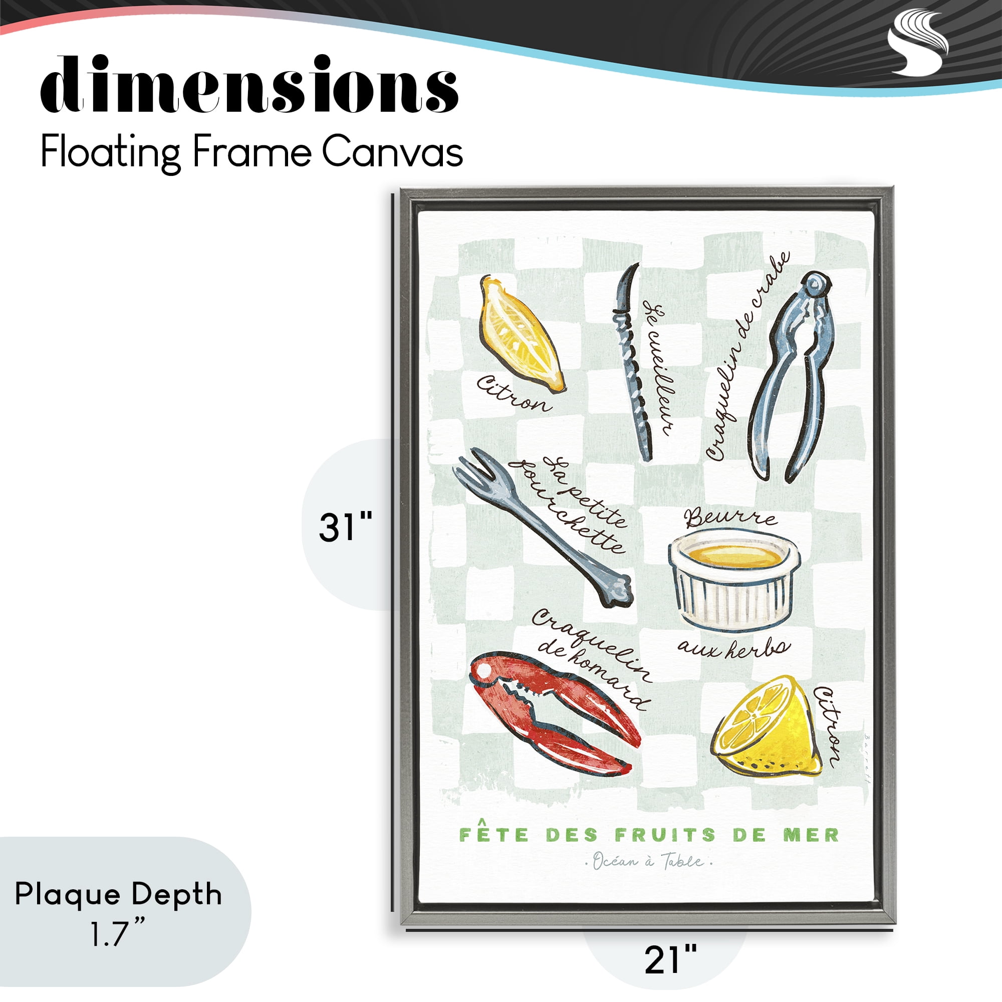 Stupell Industries Modern French Bistro Gray Framed Floater Canvas Wall Art, design by Chad Barrett