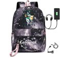 thumbnail image 1 of Sac à Dos Étudiant USB Impact Genshin Mode Unisexe Imprimé Oxford Imperméable Multifonction, Kaki, 1 of 2