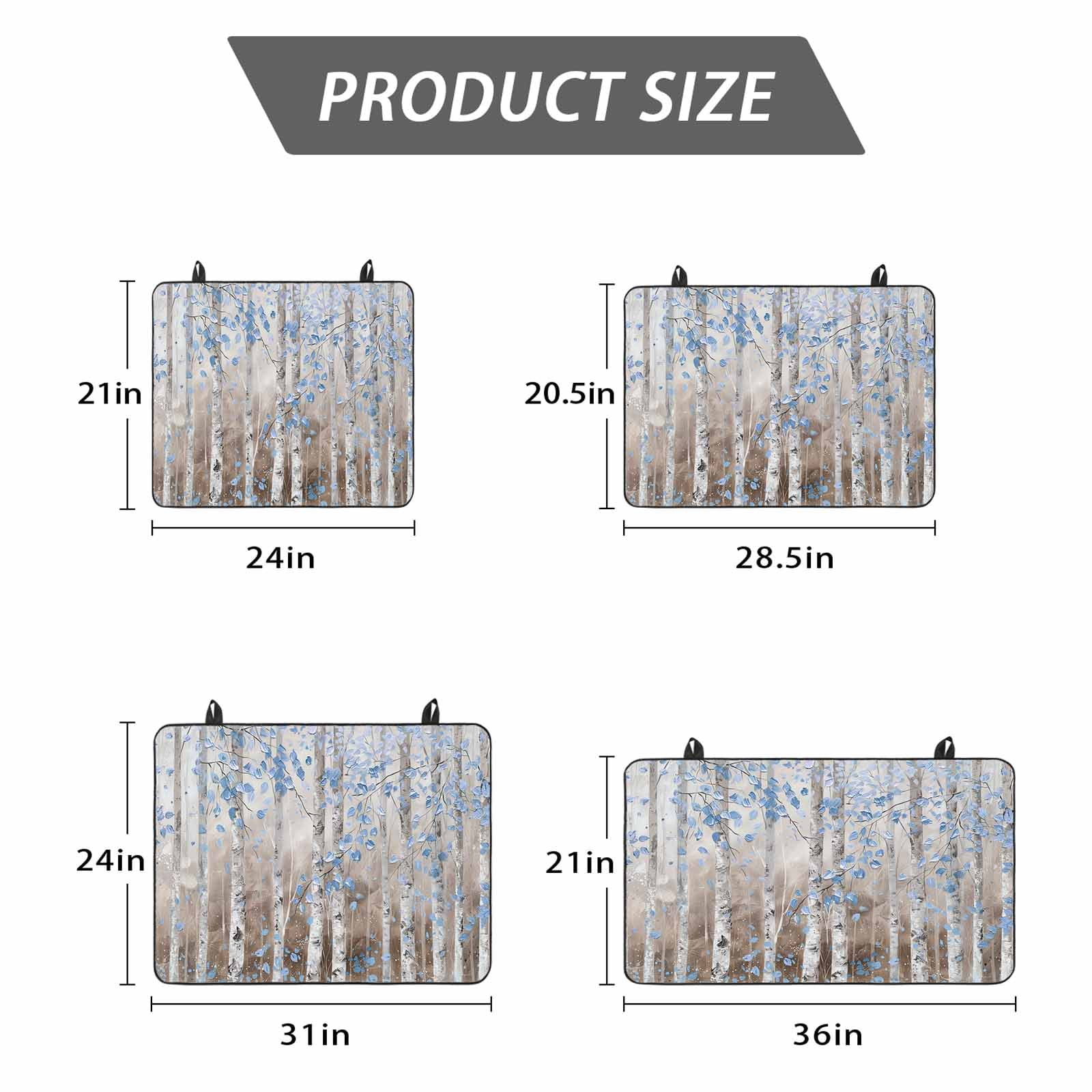Blue Brown Forest Stove Top Cover for Electric Stove, Heat-proof & Non Slip Glass Top Stove Cover Protector, Modern Oil Painting Art Kitchen Flat Cooktop Rubber Mat 31x24 Inches