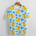 thumbnail image 3 of Rubber Ducks Bubbles Pattern Women's Short Sleeve T-Shirt Crew Neck Casual Summer Trendy Loose Fit Tops, 3 of 6