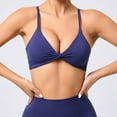 thumbnail image 4 of ZyeKqe Deep V Neck Sport Bras for Women Cirss Cross Back Yoga Bras Low Coverage Wireless Workout Bras, 4 of 5