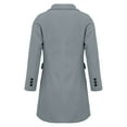 thumbnail image 5 of Women's 2025 Mid-Length Wool Blend Coat, Classic Trench Style Fall and Winter Overcoat, Knee-Length Warm Double-Breasted Jacket,Soft Lined Elegant Outerwear for Women,Timeless Casual Long Coat Grey, 5 of 6