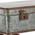 thumbnail image 5 of DecMode 32" x 32" Gray Metal Accent Table with Suitcase Style Top, 1-Piece, 5 of 12