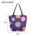 thumbnail image 5 of FORMRS Womens Canvas Tote Bag with Zipper Inner Pocket Shoulder Handbag, Candy Cosmic Swirls, 5 of 7