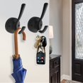 thumbnail image 4 of Tofiigrem Ganchos de Pared Negros Paquete de 6 Ganchos para Toallas y Abrigos Gancho Doble para Albornoz de Metal Resistente Ganchos para Sombreros montados en la Pared para cubículos Baño Cocina Arma, 4 of 5