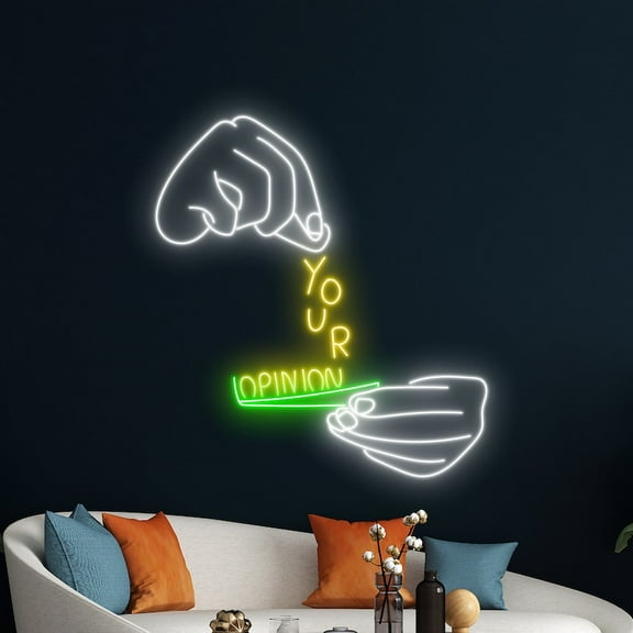 Handmadetneonsign Custom Your Opinion Roll Joint Hand Led Sign, Roll Joint Hands Neon Led Light