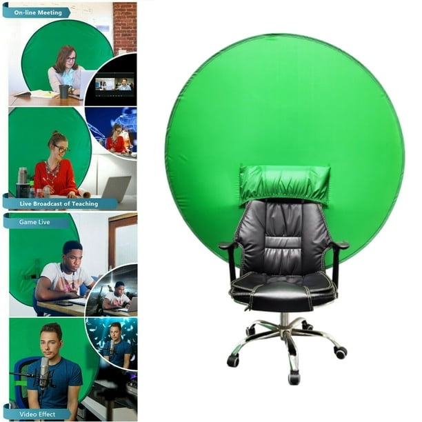 Portable Collapsible Webcam Background Video Chat Web Conference Green Screen For Chair Work From Home Zoom Virtual Background Skype Teams Twitch Obs Walmart Com Walmart Com