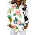 thumbnail image 2 of Womens Button Down Shirts Oversized Long Sleeve Floral Printed Blouses Casual Work Tops Drop Shoulder Outfit Clothes Light pink 3XL, 2 of 5