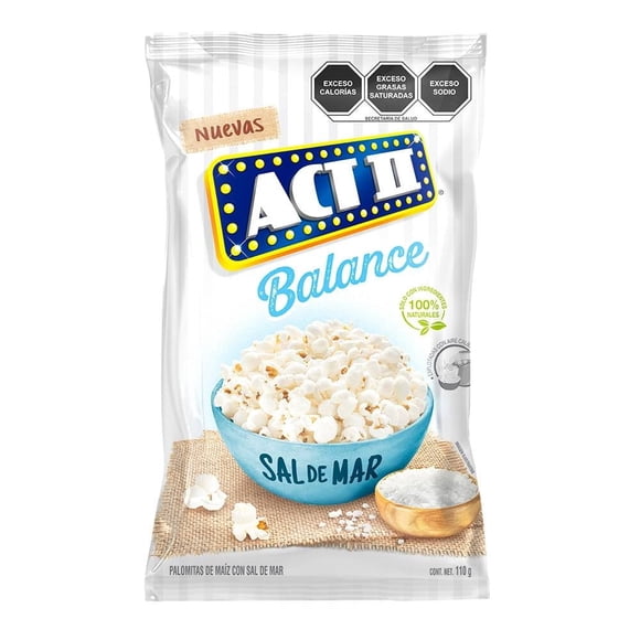 Palomitas de maíz ACT II Balance sabor sal de mar 110 g