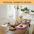 thumbnail image 6 of Purple Gold Round 15 Inch Placemats Set of 2, Abstract Flower Ombre Aesthetics Paint HeatResistant Non Slip Place Mats for Dining Table, Wipeable Braided Kitchen Table Mats for Housewarming, 6 of 9