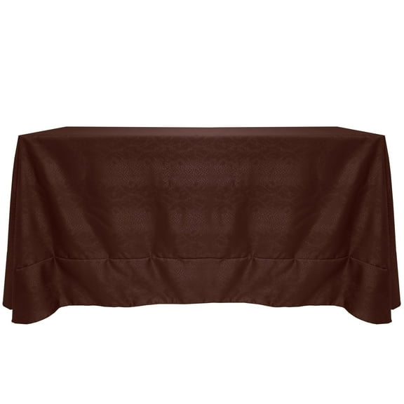 Ultimate Textile (2 Pack) Damask Kenya 108 x 156-Inch Rectangular Tablecloth - Home Dining Collection - Snakeskin Jacquard Design, Chocolate Brown