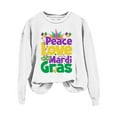 thumbnail image 4 of MSJUHEG Mardi Gras Sweater Long Sleeve Workout Tops for Women Mardi Gras Sweater for Women Sweatshirt for Women Long Shirt Shirts for Women Hoodies for Women White L, 4 of 4