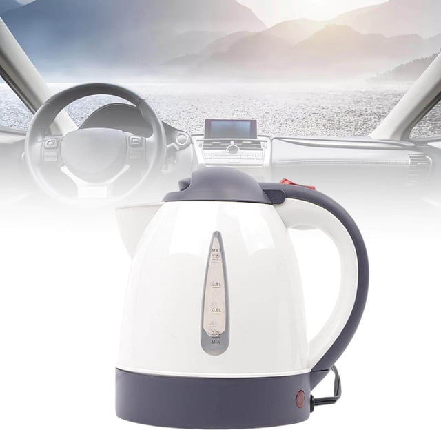 1L Car Electric Kettle Drinking Electric Kettle Mug for Hot Self Driving Tour White 12V 150W