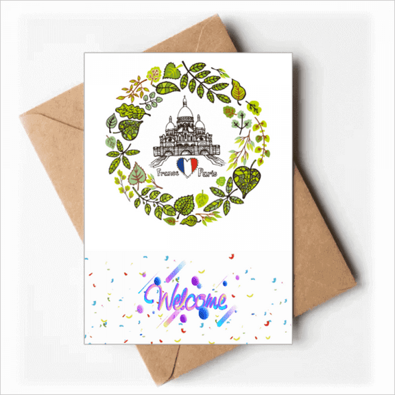 Basilique Paris France Illustration Welcome Back Greeting Cards Envelopes Blank
