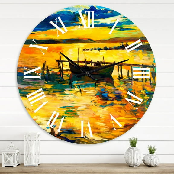 Designart 1 in Quartz Coastal Wall Clock