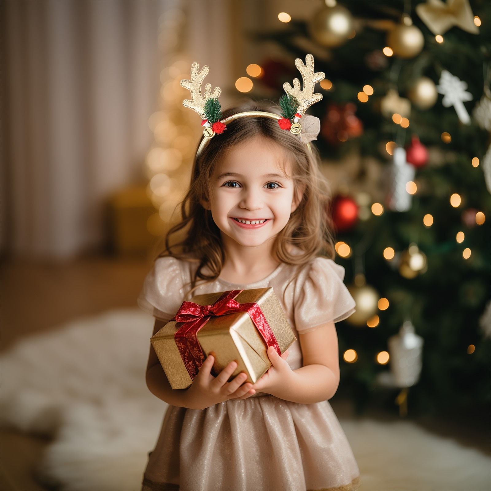 Serre-tête De Noël à Paillettes - Bandeau Avec Bois De Renne Et Clochette, Pour Adultes Et Enfants, Fêtes Et Déguisements