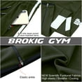 thumbnail image 6 of BROKIG Men's Stripe Gym Athletic Sweatpants Workout Jogger Pants (X-Large, Green), 6 of 7