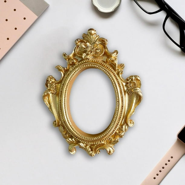 2x Vintage Photo Frame Resin Decorative Golden Ornate Frame Mould for  Jewelry Display Baroque Frames Antique Photograph Props Mould Dec 
