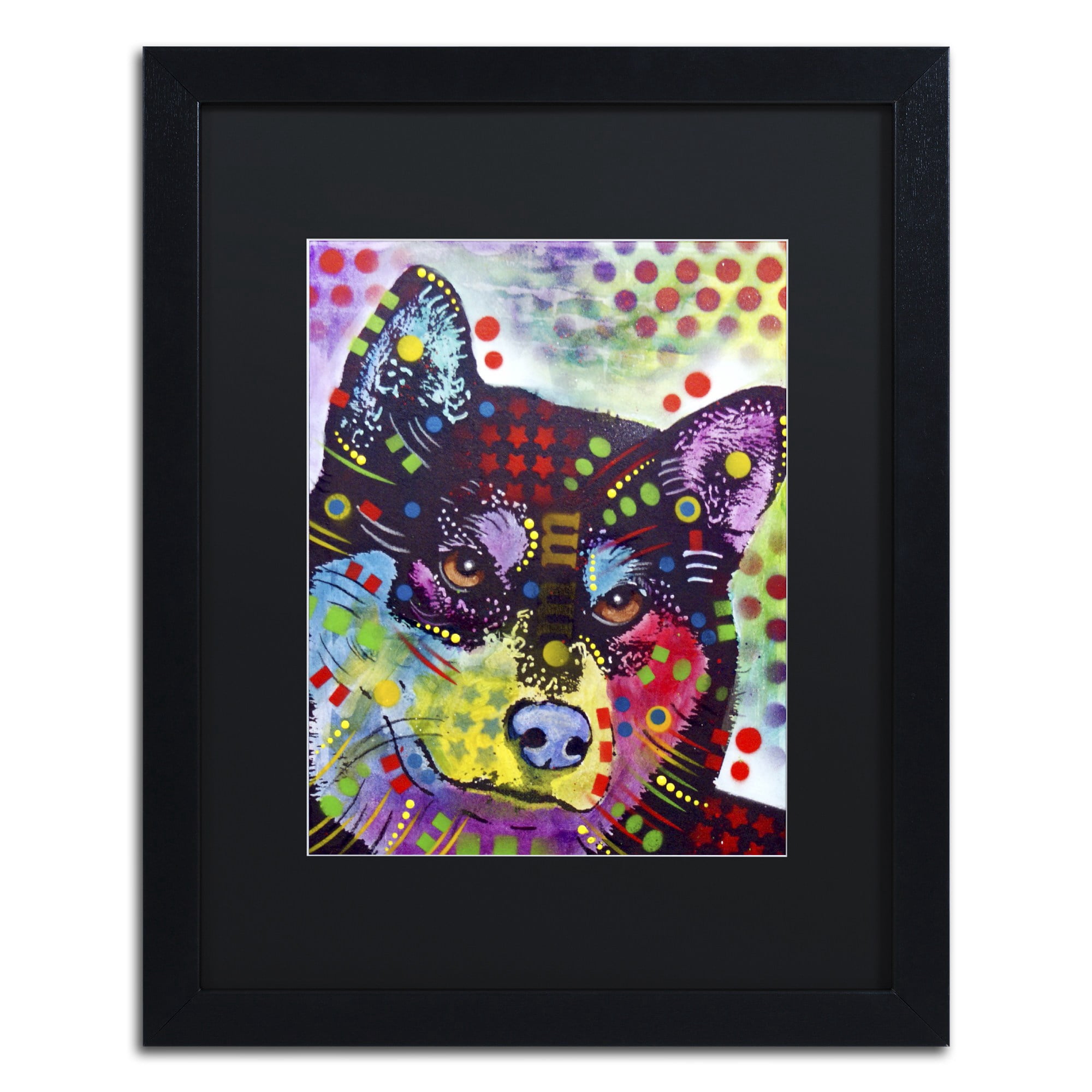 Trademark Fine Art "Shiba Inu" Canvas Art by Dean Russo, Black Matte, Black Frame