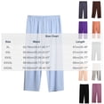 thumbnail image 3 of QIYAGBSA Casual Pants for Women Capri Length Elastic Waist Relaxed Fit Soft Sleepwear Cropped Bottoms for Spring Summer (Gray, 2XL), 3 of 6