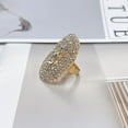 thumbnail image 5 of Sparkly Rhinestone Oval Rings for Women Adjustable Cocktail Statement Ring Pave Cubic Zirconia Crystal Chunky Geometry Open Wrap Knuckle Stacking Ring Promise Minimalist Fashion Jewelry for Her, 5 of 12