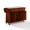 thumbnail image 3 of Kitchen Cart with Granite Top Mobile Island with Drawers & Cabinets Cherry Finish, 3 of 10